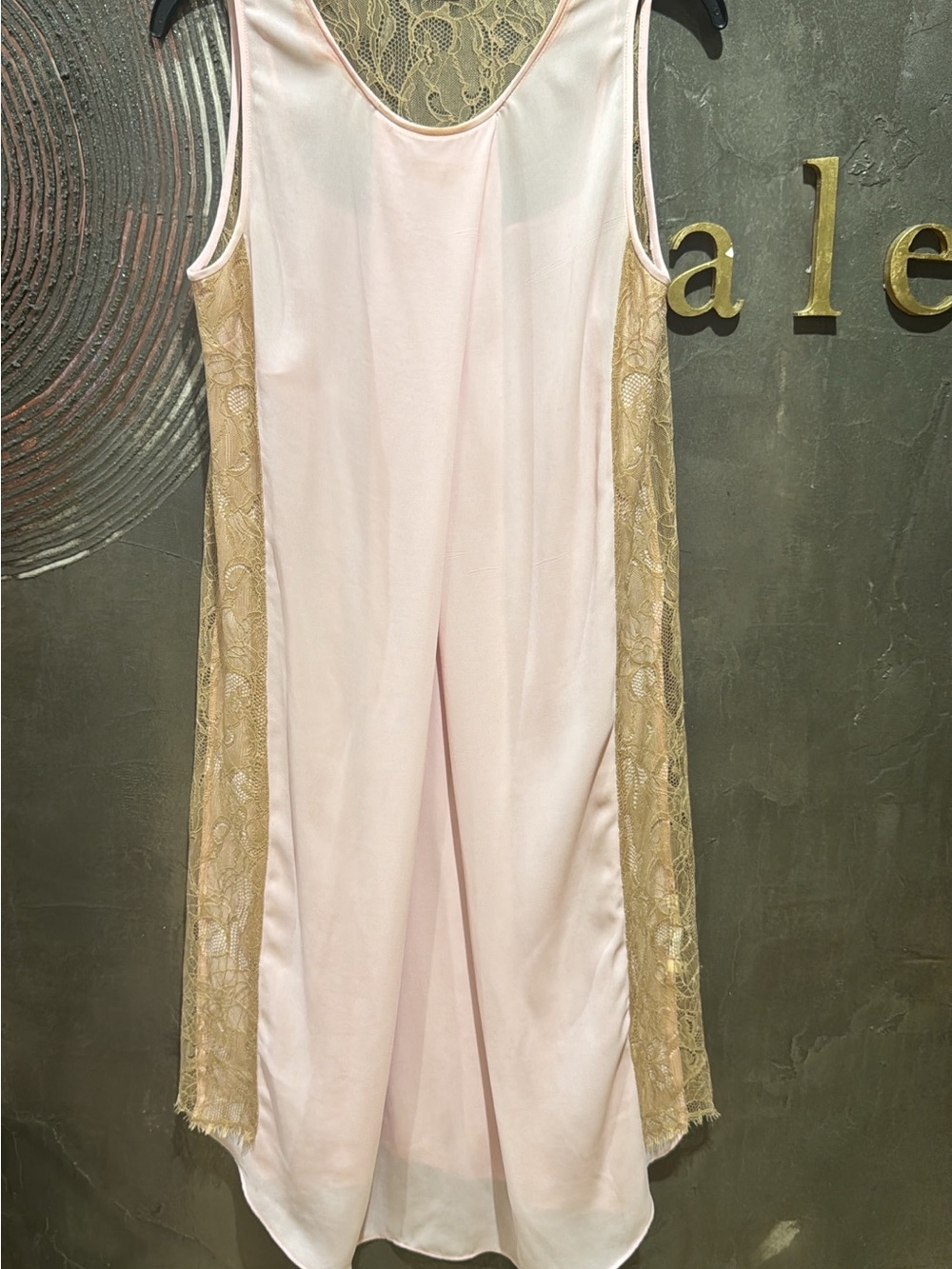 By Malene Birger Blush Pink nude Lace-Trim sleevless slip dress size L - Picture 2 of 8